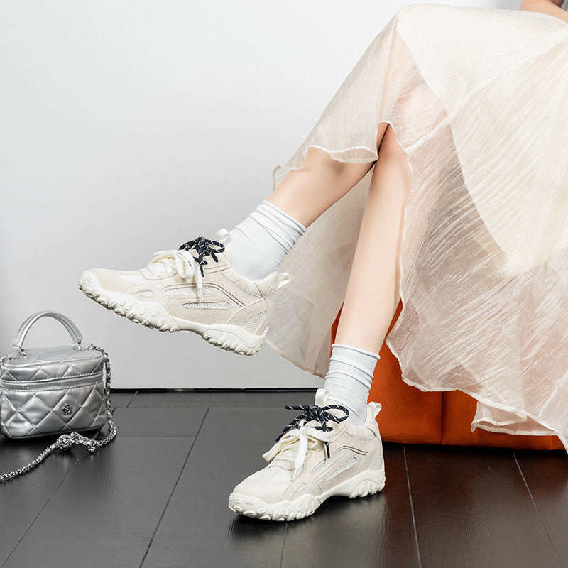 Women's Mesh Double Shoelace Retro Sports Height Casual Shoes