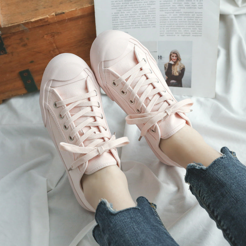 Cream White Retro Distressed Sports For Lovers Canvas Shoes