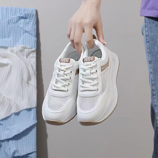 Clunky Female Korean Thick Bottom Sports Sneakers