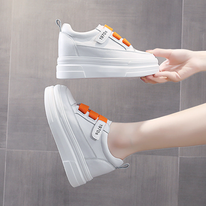 Women's White Platform Height Increasing Insole Sports Spring Women's Shoes
