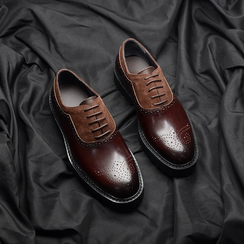 Men's Elegant Top Layer Cowhide Oxford Soft Men's Casual Leather Shoes