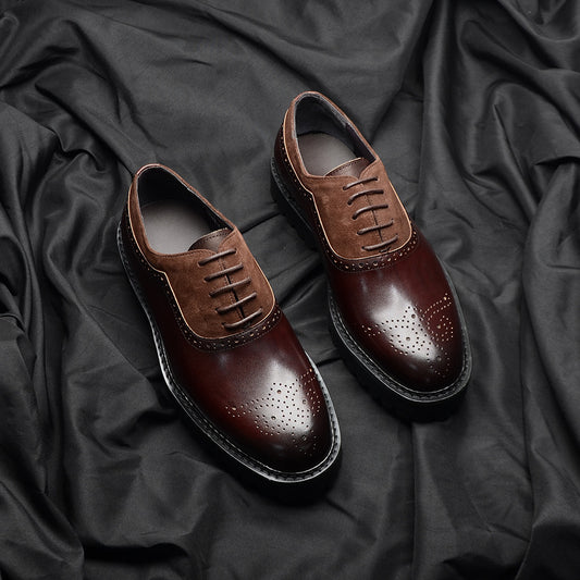 Men's Elegant Top Layer Cowhide Oxford Soft Men's Casual Leather Shoes