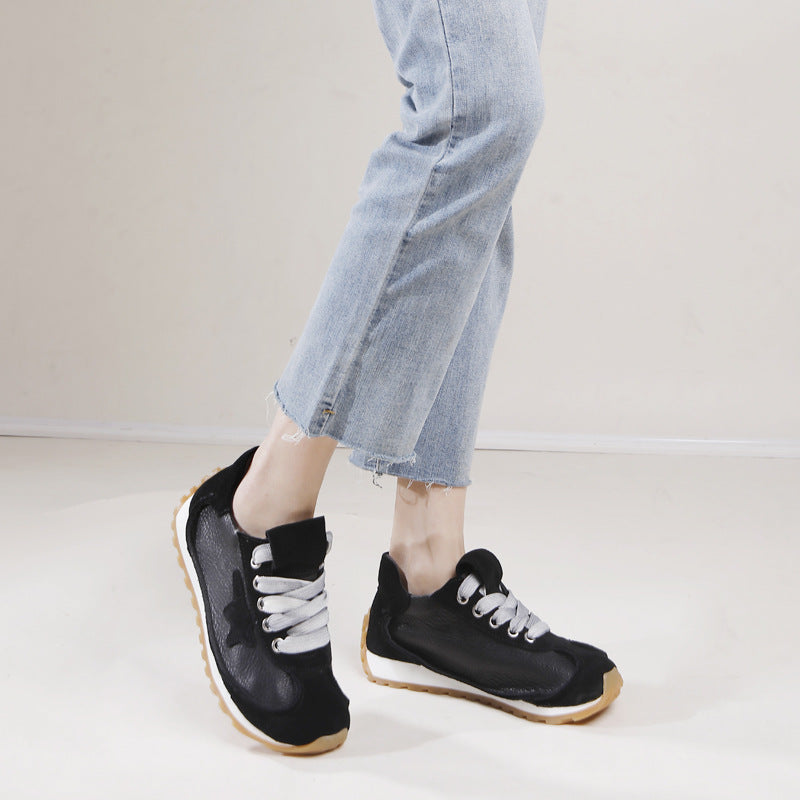 Women's Sole First Layer Cowhide Deep Mouth Casual Shoes