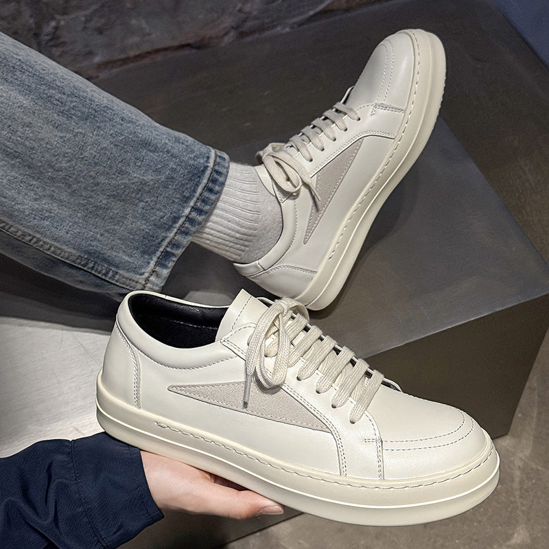 Men's Thick Sole Height Increasing Winter Plush Padded Blue White Green Men's Board Shoes