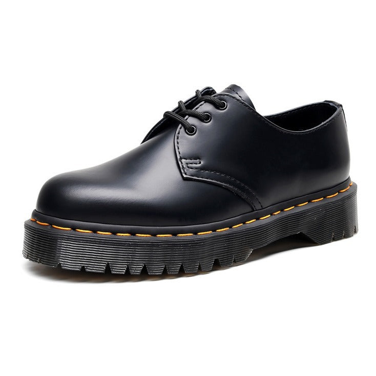 Women's Low-cut British Style Height Increasing Skinny Short Women's Leather Boots