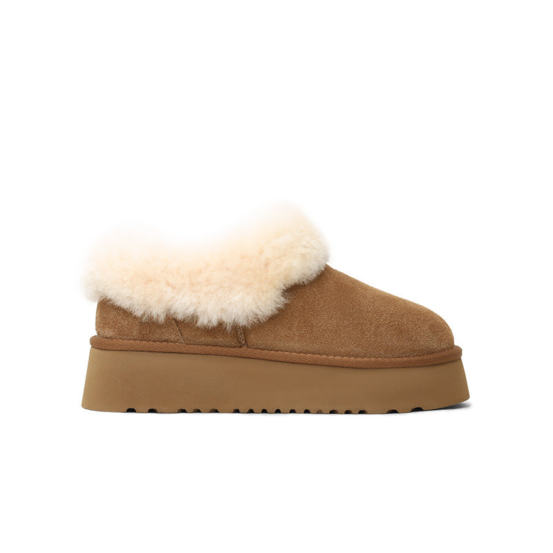 Wool Low Top Warm Female Winter Snow Boots