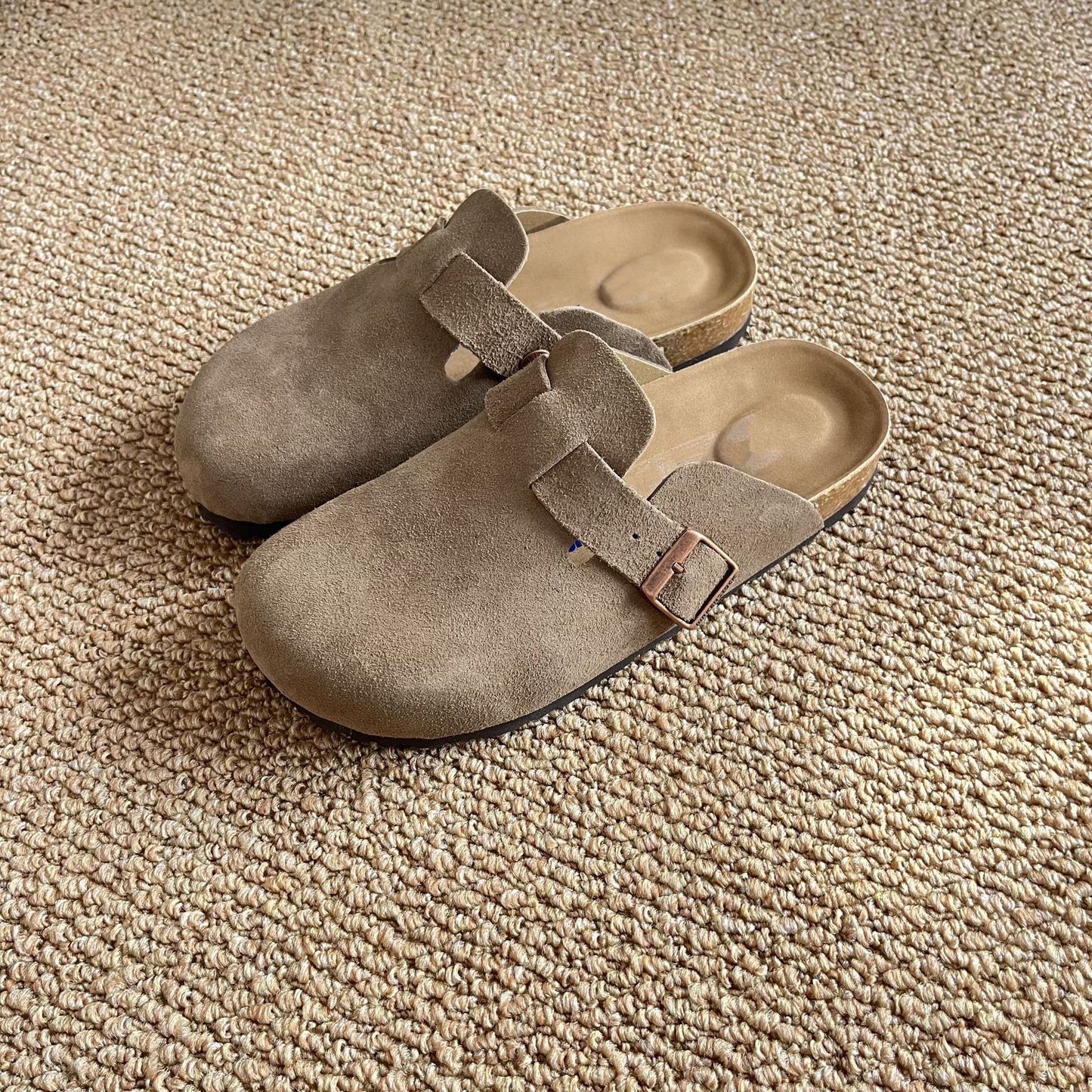 Women's Large Size Outer Wear Thick-soled Closed Toe Half Slip-on Women's Casual Shoes