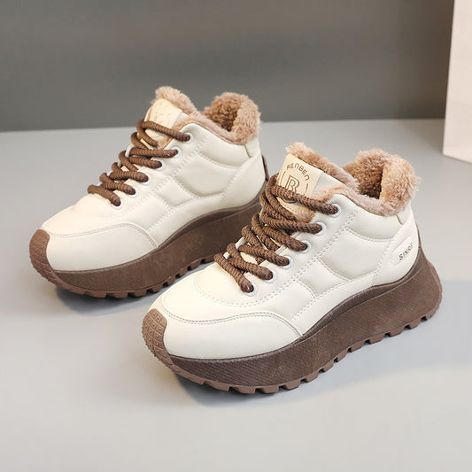 Winter Platform Cotton Fleece-lined Warm Hight Increasing Sneakers