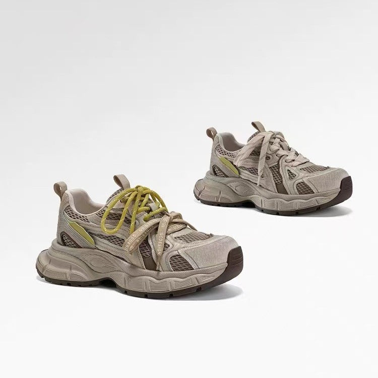 Women's Fashion Retro Distressed Platform Dad Spring Height Women's Casual Shoes
