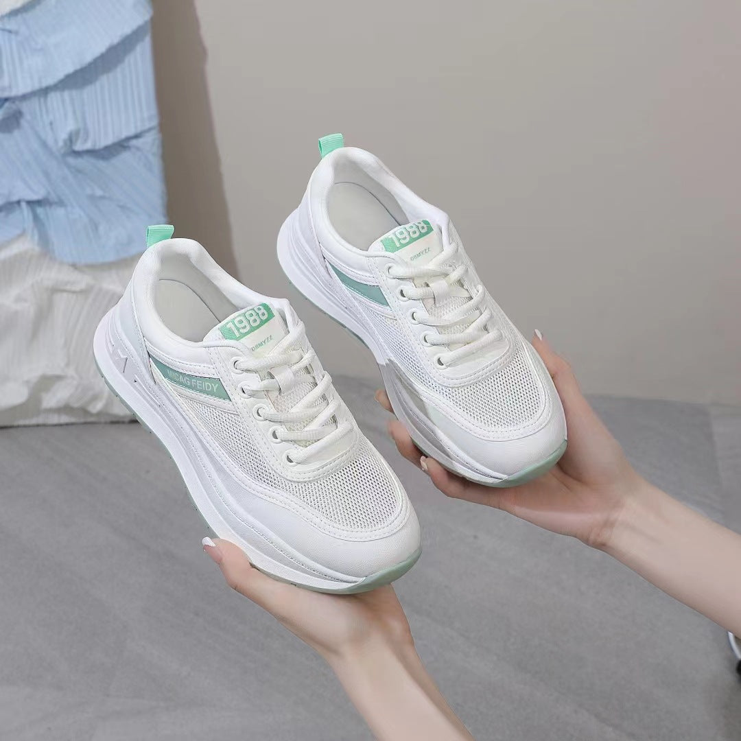 Clunky Female Korean Thick Bottom Sports Sneakers