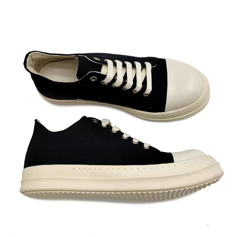Women's & Men's Couple Spring Lace Up White Breathable Men's Canvas Shoes