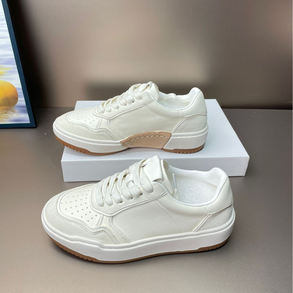 Women's Horse Sports Versatile Handmade White Soft Women's Board Shoes