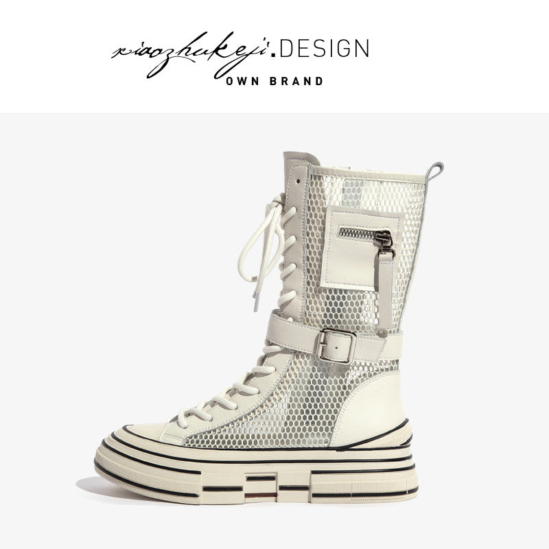 Women's Genuine Mesh Summer Thin Martin Fashion Boots