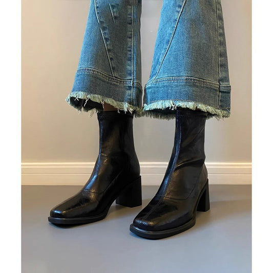 Mute Bottom Ankle Commuter High Stretch Thin Soft System Heels