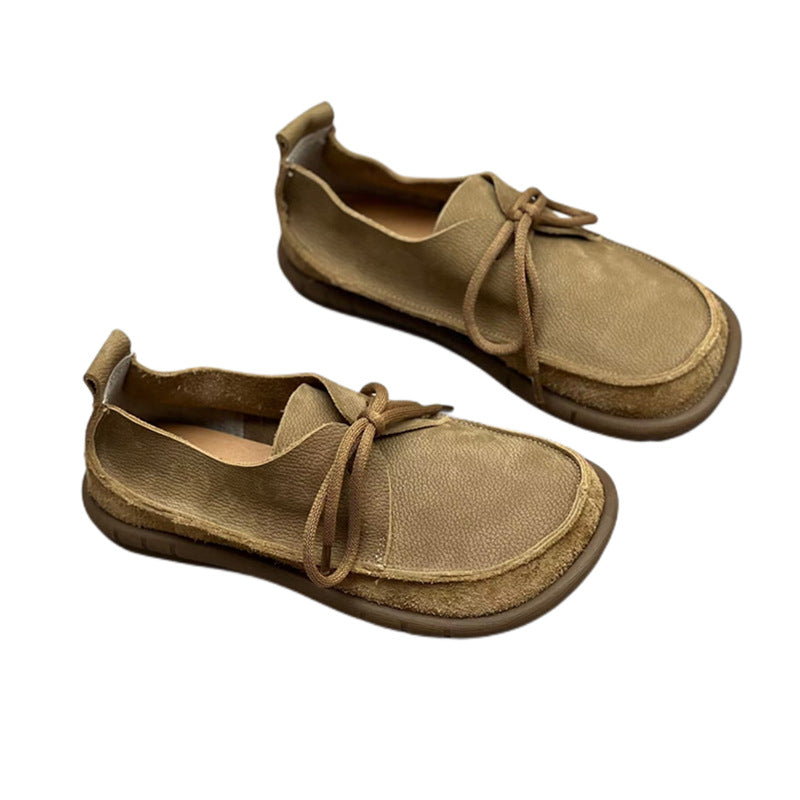 Women's Handmade Genuine Pumps Retro Art Versatile Women's Casual Shoes