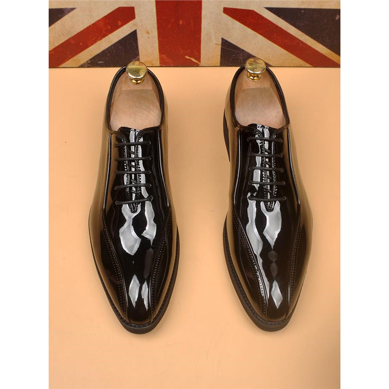 Men's Formal British Style Retro Breathable Wedding Men's Business Leather Shoes