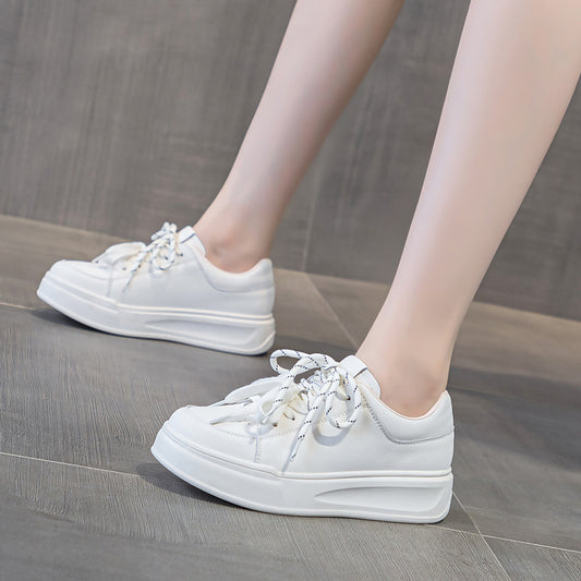 Women's Thick-soled Korean Style White Sports Retro Sneakers