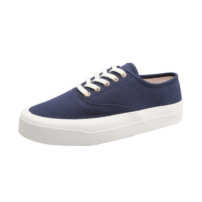 Women's & Men's Genuine Cowhide Pigskin Cloth Couple White Women's Canvas Shoes