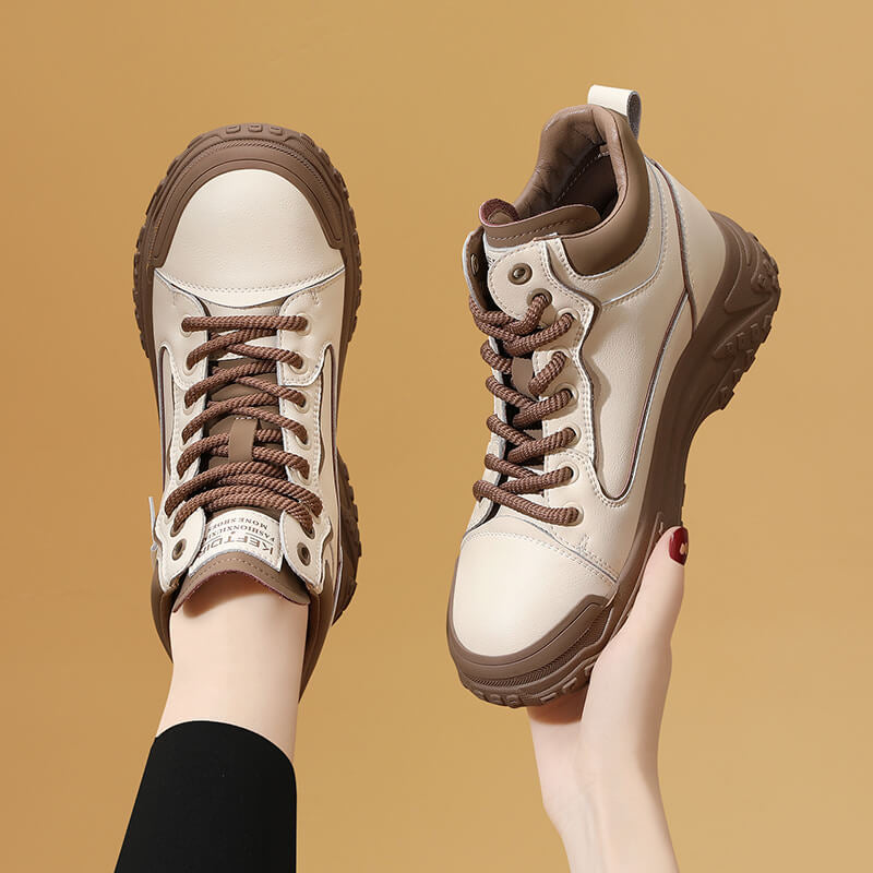 Increasing Insole Small White Platform Daddy Boots