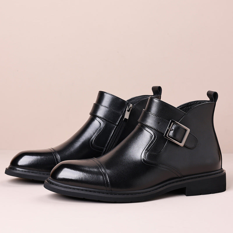 Men's Formal Motorcycle Knight Short Retro British Boots