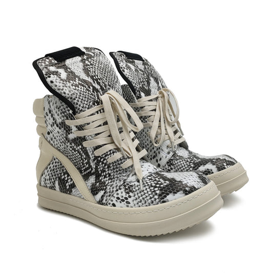 Men's Round Head Thick Bottom Lace Up Sneakers
