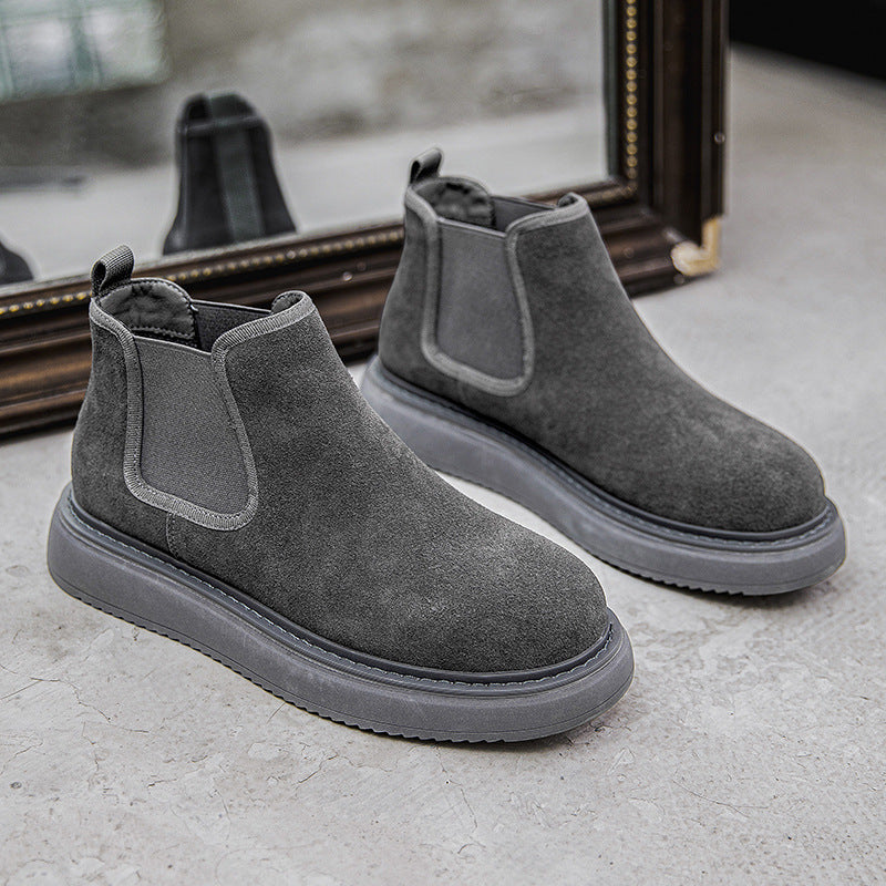 Men's Martin Genuine Suede Retro Platform Boots