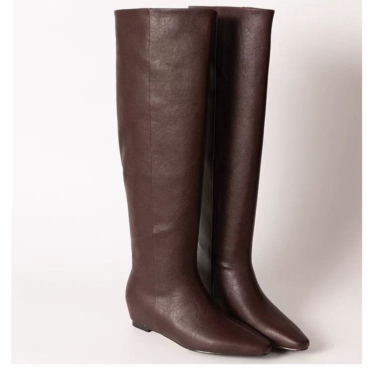 Genuine Long Female Below The Knee Retro Boots