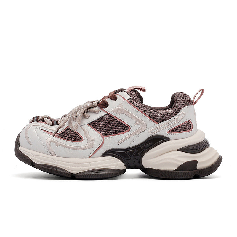 Women's Autumn Thick Bottom Breathable Design Electric Embroidering Women's Sports Shoes