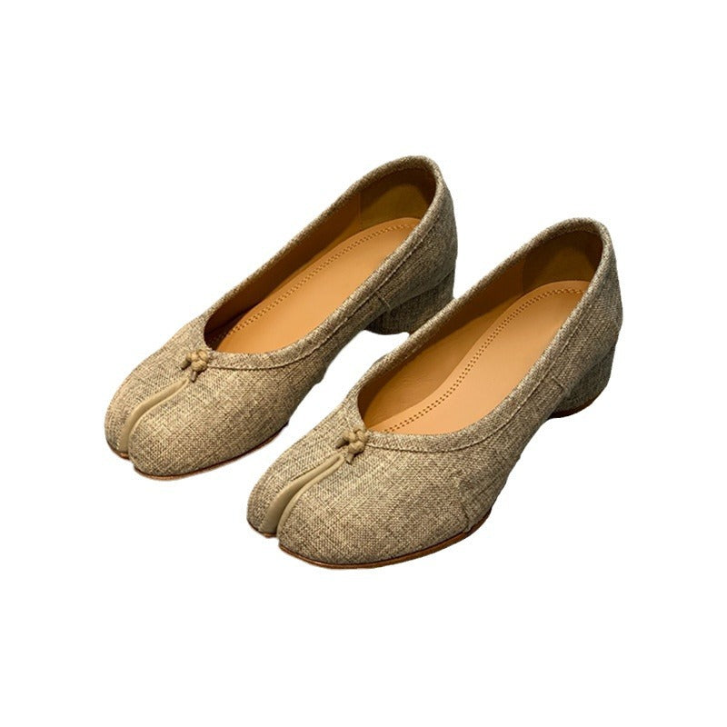 Women's Sheepskin Flat Low-cut Summer Retro Easy Matching Slip-on Leather Shoes