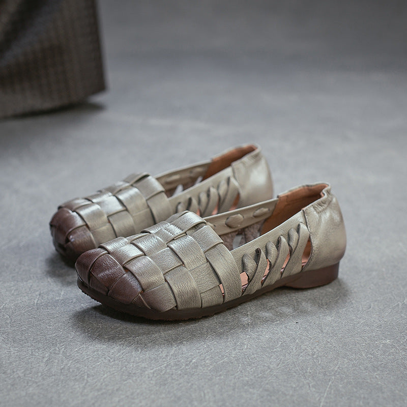 Cowhide Breathable Soft Bottom Slip-on Lofter Lightweight Comfortable Sandals