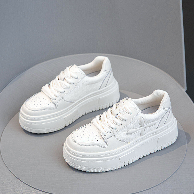 Women's Style Platform White Genuine Boost Wild Casual Shoes