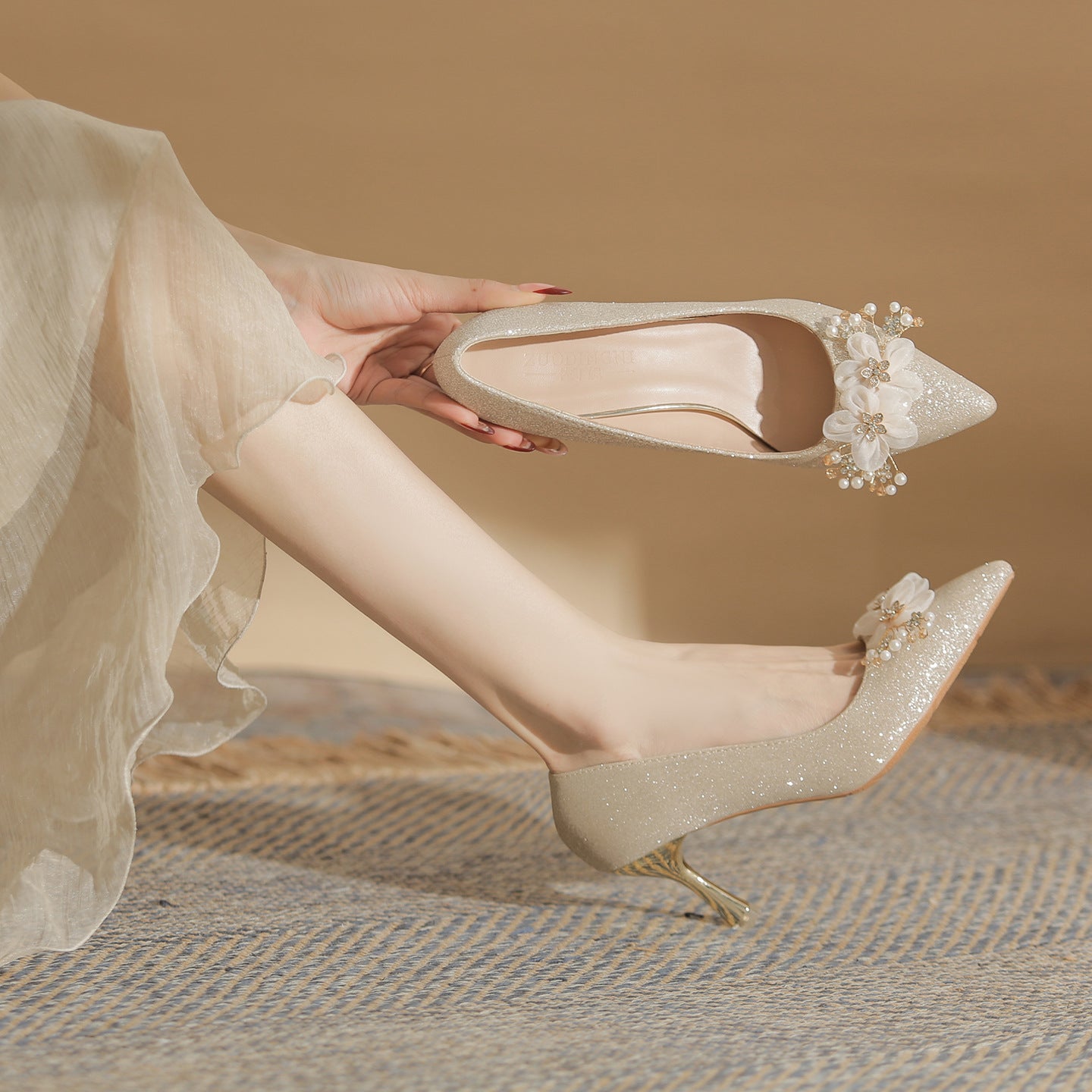 Wedding Dress Two-way Wear Small Size High Bridal Bridesmaid Large Women's Fashion Shoes
