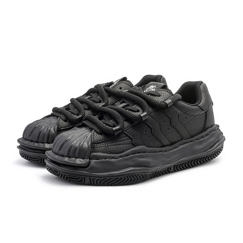 Women's & Men's Warrior Dreadlocks Thick Bottom Shell Toe Dissoed Three Bars Personality Men's Board Shoes