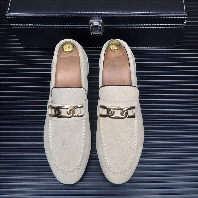 Men's Matte Slip-on Fashionable Lazy Breathable Cowhide Leather Shoes