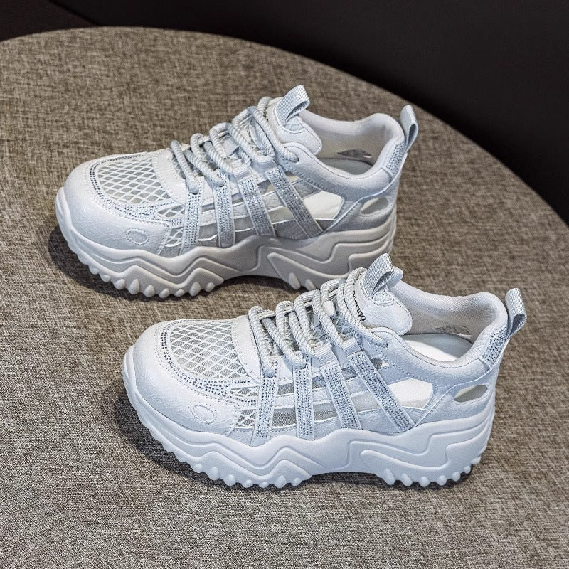 Women's Breathable Clunky For Slimming Fashionable Color Matching Soft Wild Women's Casual Shoes