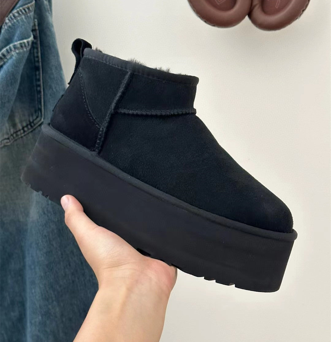Face Short Platform Muffin Mini Small Women's Snow Boots