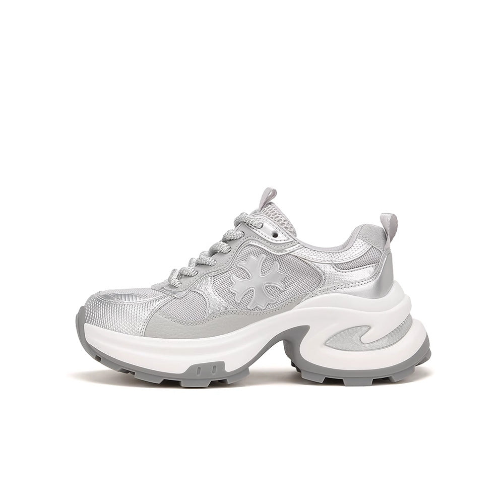Women's Height Increasing Cruciate Flower Platform Dad Women's Sports Shoes