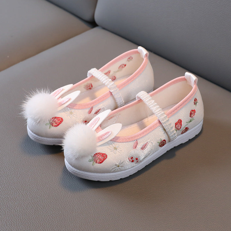 Children's Ancient Costume Embroidered Ethnic Style Chinese Kid's Shoes