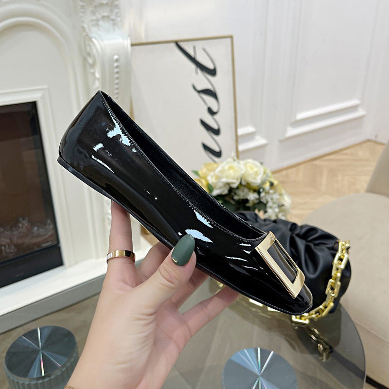 Women's Buckle Chunky High Stiletto Toe High-grade Commuter Heels