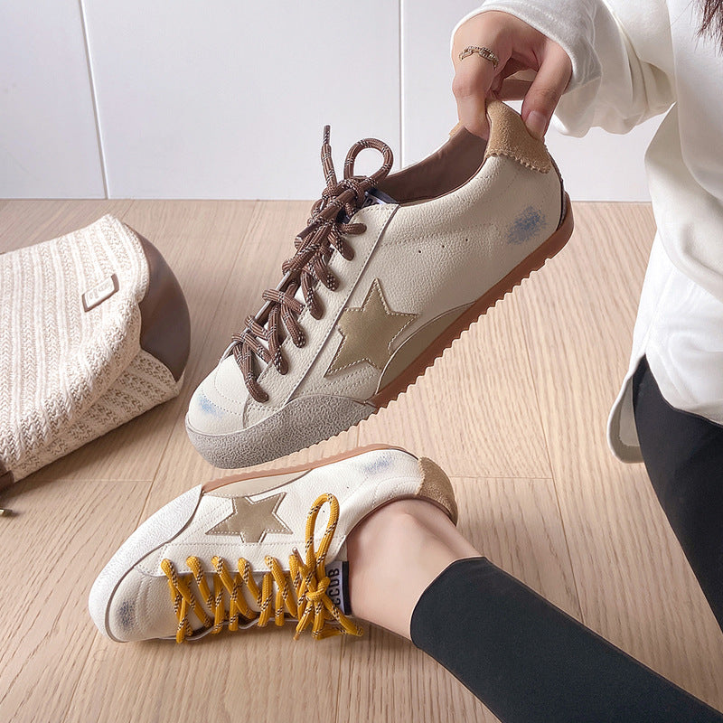Women's Retro German Training Distressed Little Dirty Flat Women's Casual Shoes