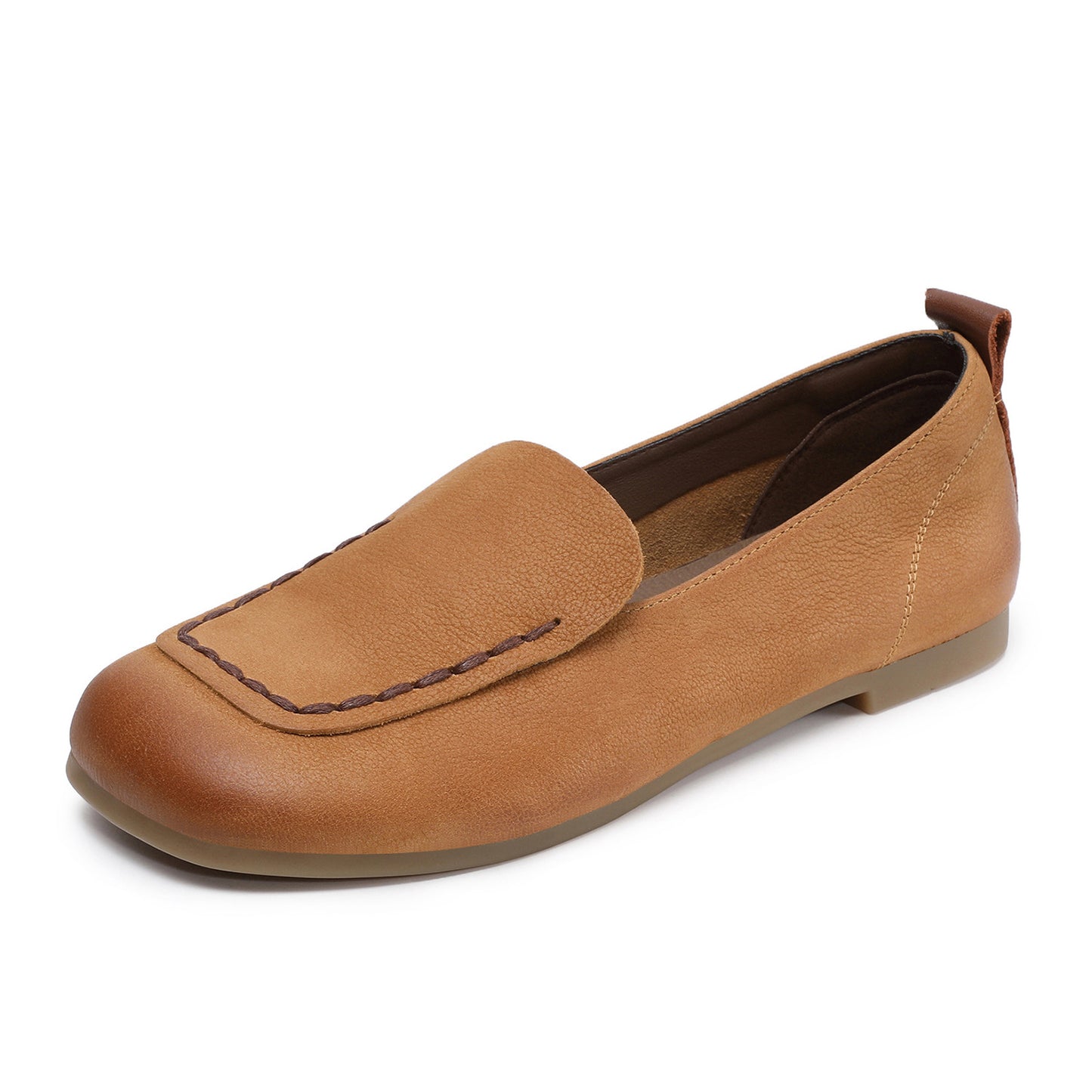 Women's Genuine Retro Square Toe Soft Bottom Men's Shoes