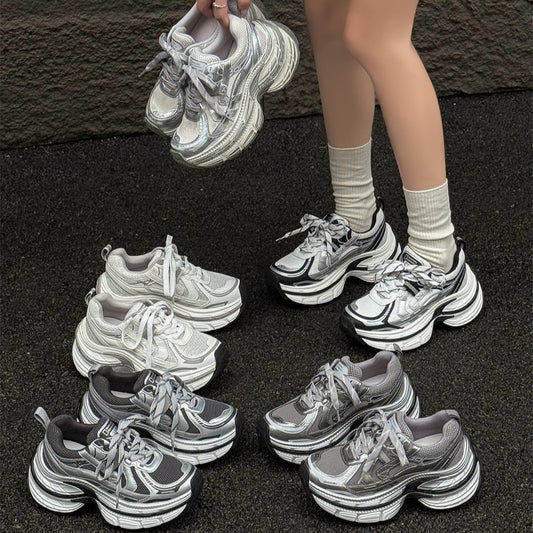 Women's Thick-soled Dad Autumn Small Height Increasing Color Women's Sports Shoes