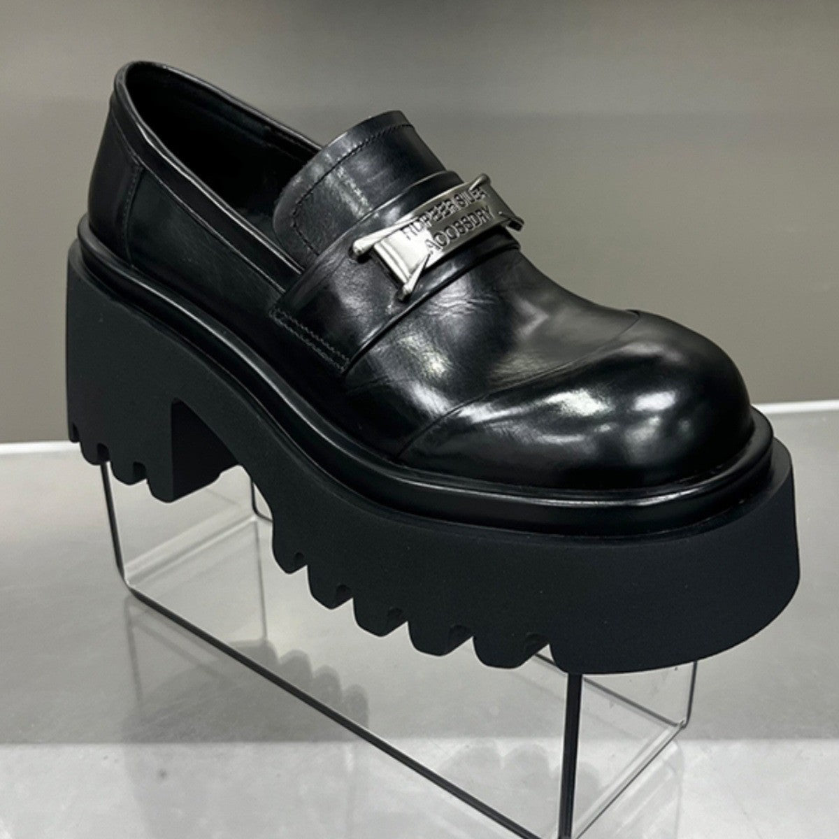 Women's Pumps Black Slip-on Platform Muffin European Loafers