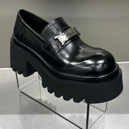 Women's Pumps Black Slip-on Platform Muffin European Loafers