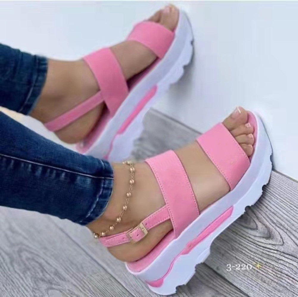 Women's Wide Surface With Sweet Style Platform Sandals