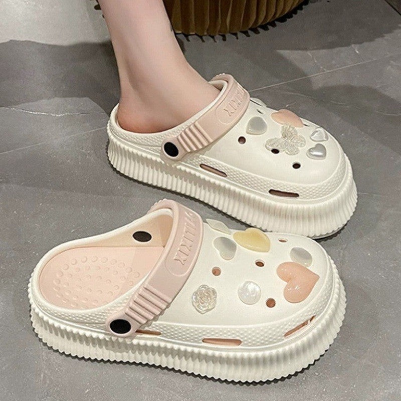 Beach Cartoon Cute Platform Two-way Summer Women's Shoes