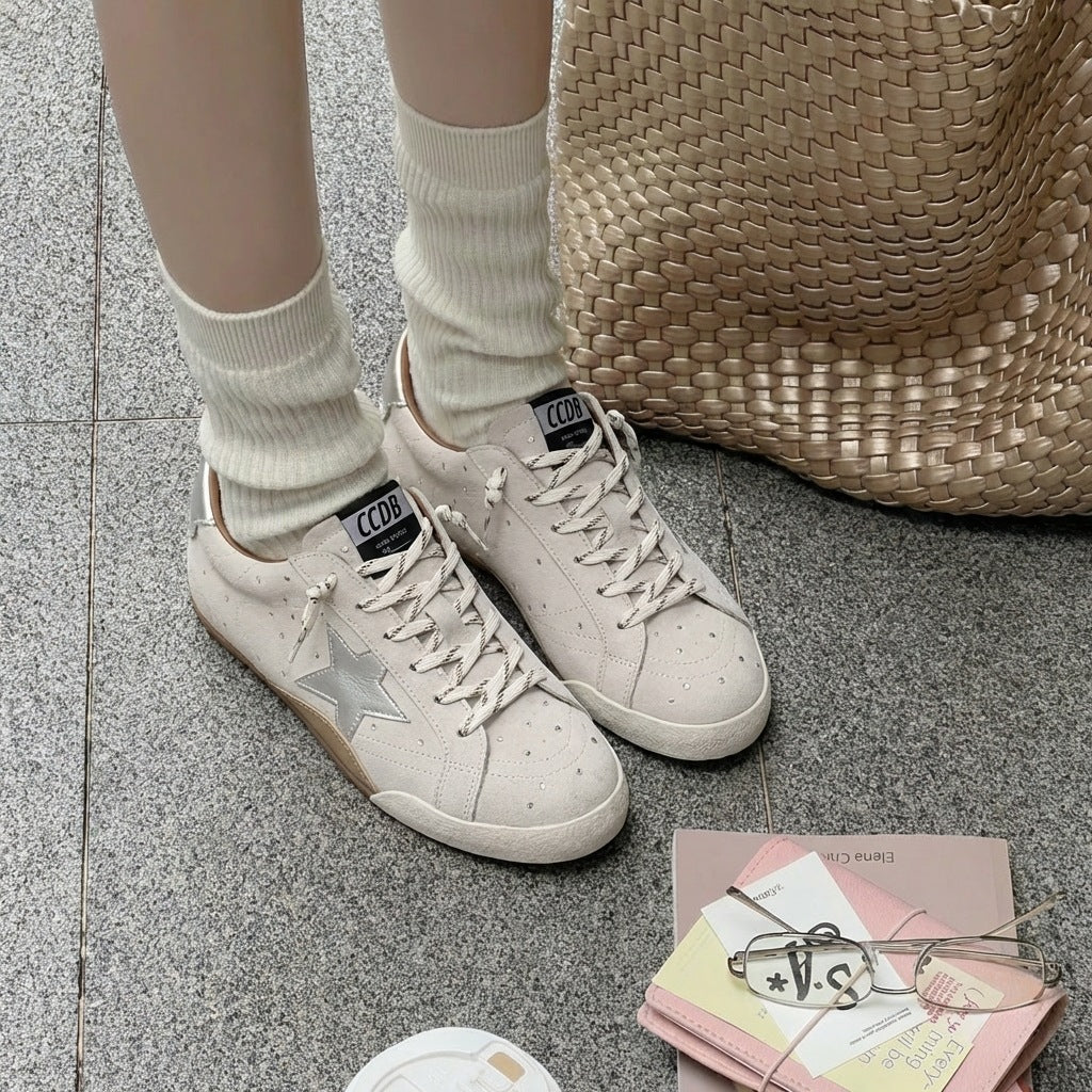 Women's Spring Rhinestone Star Little Dirty Old Women's Casual Shoes