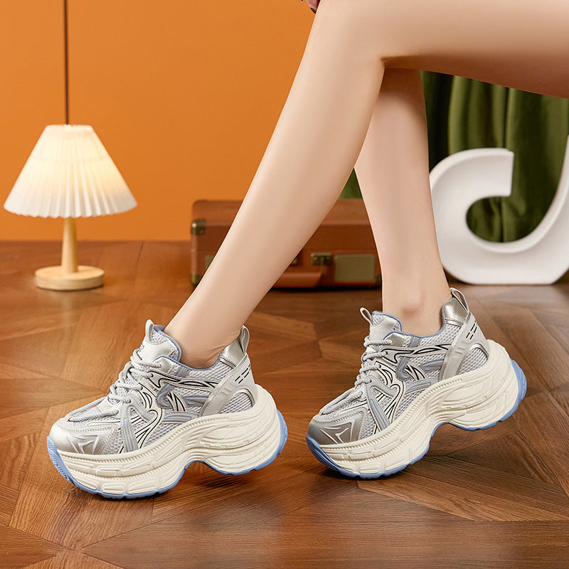 Women's Platform Dad Spring Fashion Mesh Versatile Sneakers