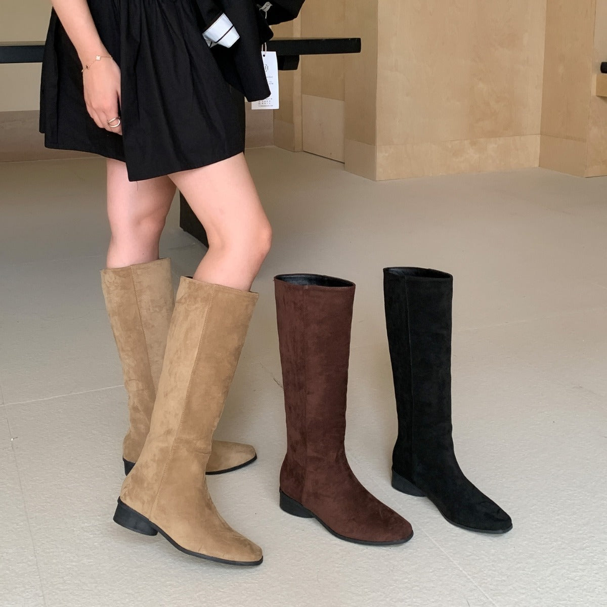 Toe Long Female Not Over The Knee Flat High Boots