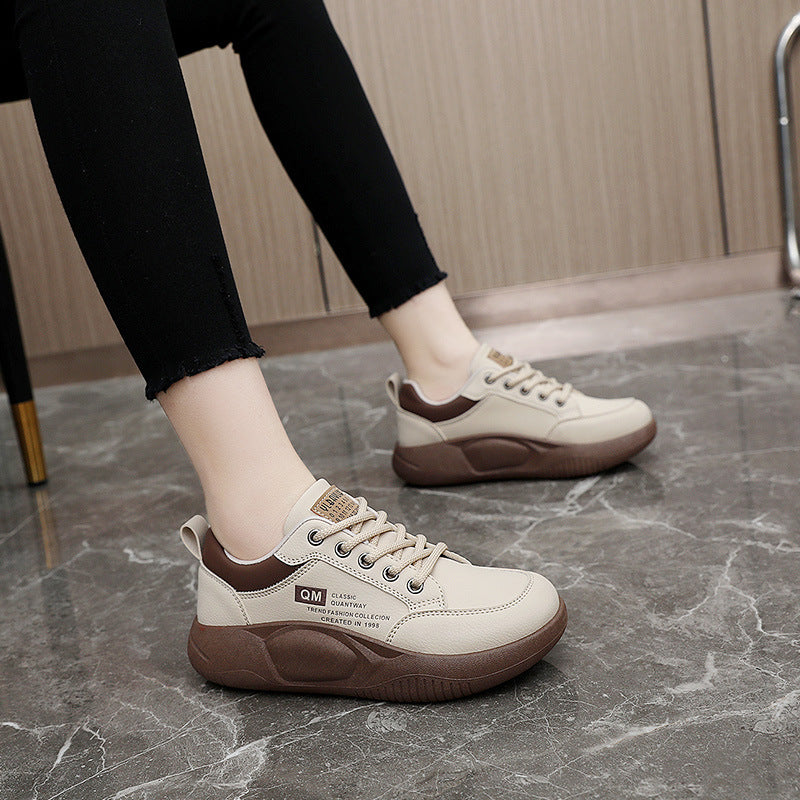 Women's Spring Platform Height Increasing Korean Sports Street Sneakers